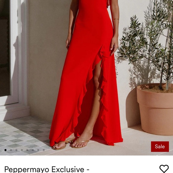 Red gown off the shoulder . NWT from Peppermayo - Picture 2 of 7